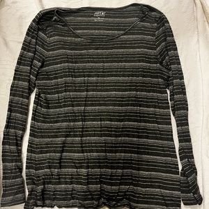 sparkly black and white striped long sleeve shirt